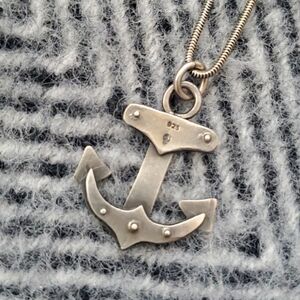 Missy Industry Sterling Silver Anchor Necklace – 2000s Handmade